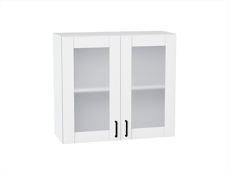 Кухня 716*800*Шкаф верхний с 2-мя остекленными дверцами Лофт Super White/Белый