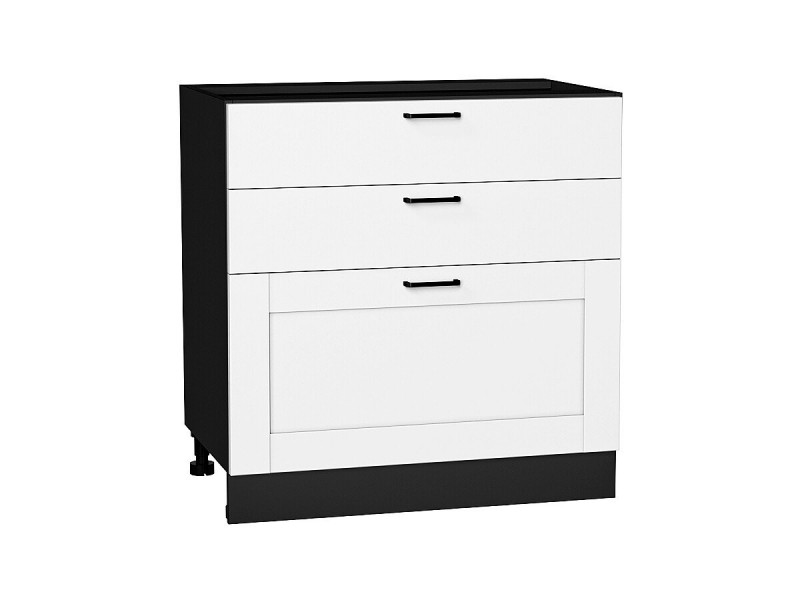 Кухня 816*800*Шкаф нижний с 3-мя ящиками Лофт Super White/Graphite