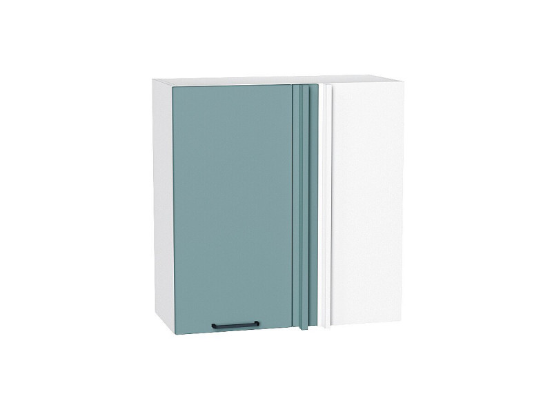 716*700* Шкаф верхний прямой угловой Флэт Grey-green In 2S Белый