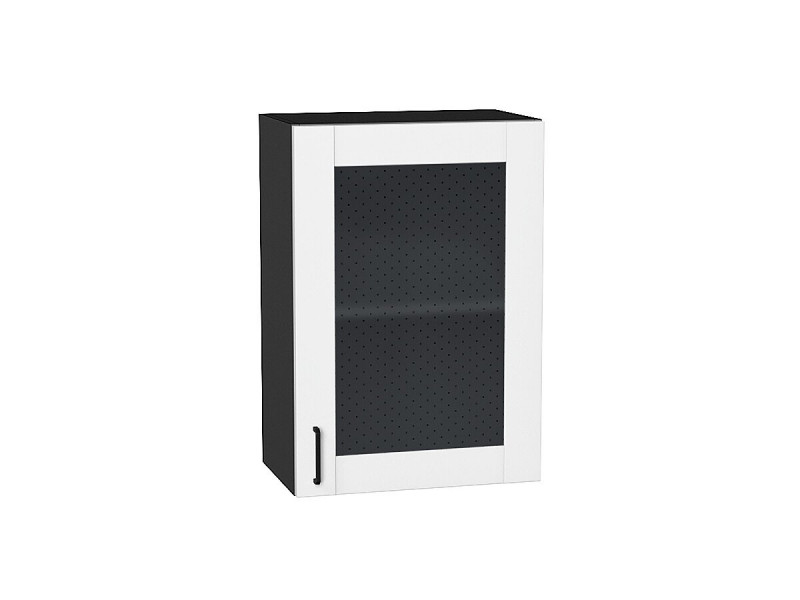 Кухня 716*500*Шкаф верхний с 1-ой остекленной дверцей Лофт Super White/Graphite
