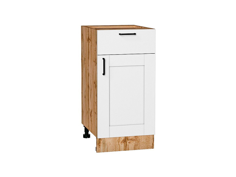 Кухня 816*400*Шкаф нижний с 1-ой дверцей и ящиком Лофт Super White/Дуб Вотан