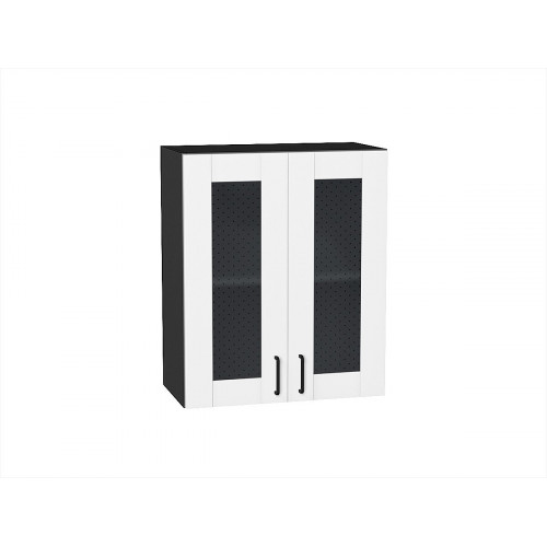 716*600*Шкаф верхний с 2-мя остекленными дверцами Лофт Super White/Graphite