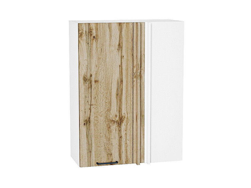 Шкаф верхний прямой угловой Флэт Wotan Oak 2S Белый (920*690*345)