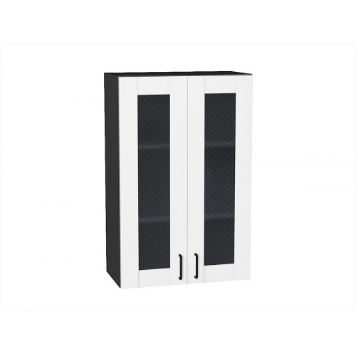 920*600*Шкаф верхний с 2-мя остекленными дверцами Лофт Super White/Graphite