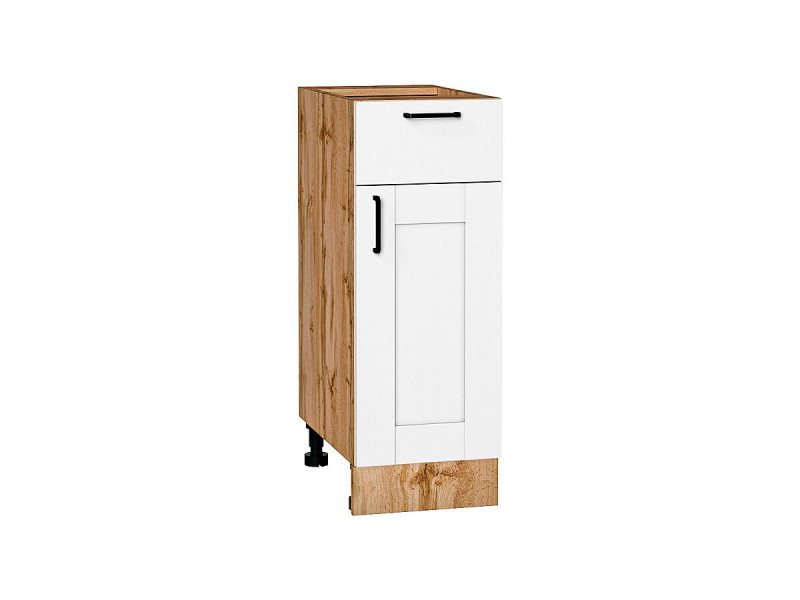 Кухня 816*300*Шкаф нижний с 1-ой дверцей и ящиком Лофт Super White/Дуб Вотан