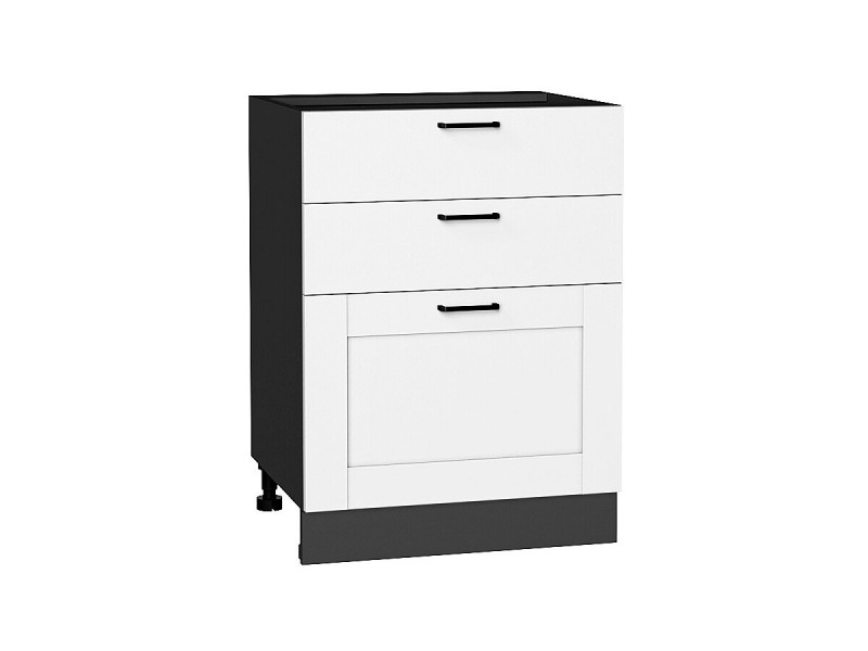 Кухня 816*600*Шкаф нижний с 3-мя ящиками Лофт Super White/Graphite