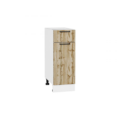 816*300* Шкаф нижний с 1-ой дверцей и ящиком Флэт Wotan Oak 2S Белый